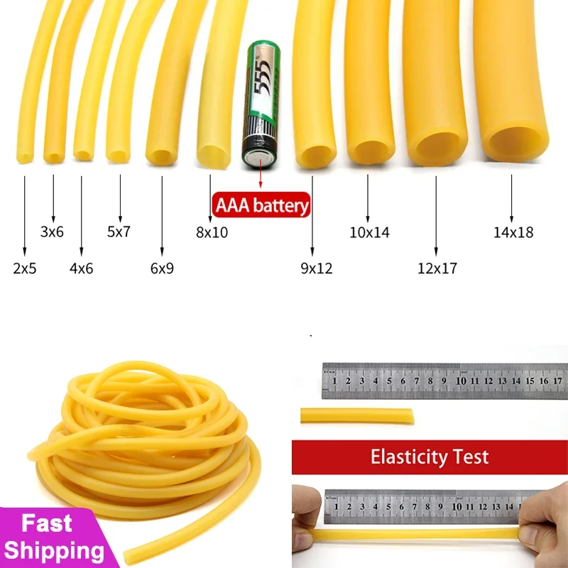 1~10m Nature Latex Rubber Hose - Speargun Rubber Band 评论和价格
